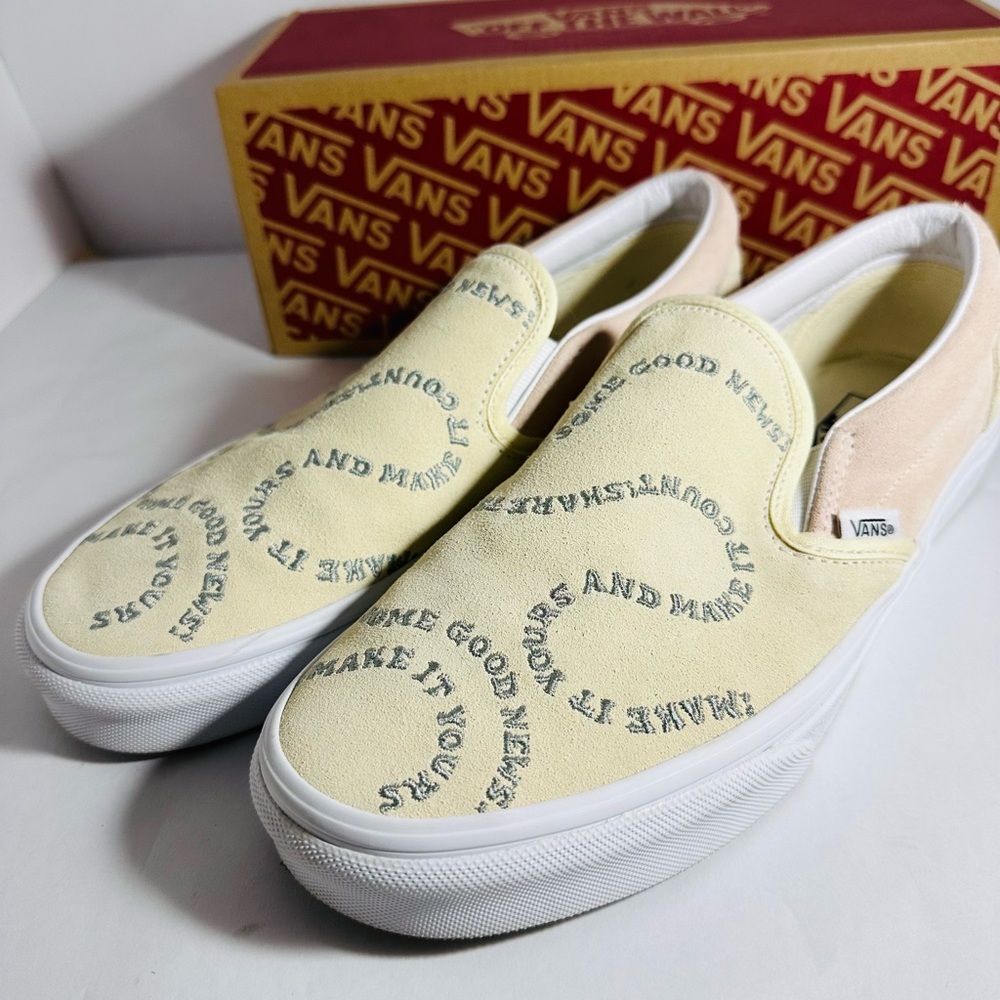 Classic Vans Slip on Shoes ..Spread Some Good News